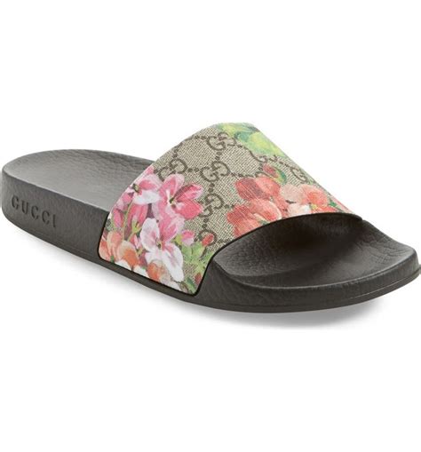 women's slide sandal with gucci logo dupe|gucci slides women's nordstrom.